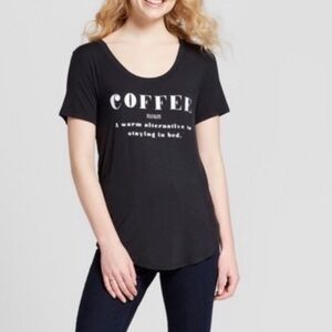 🌻3/$20 Fifth Sun Coffee Black & White Graphic Print Super Soft Tee, Size S